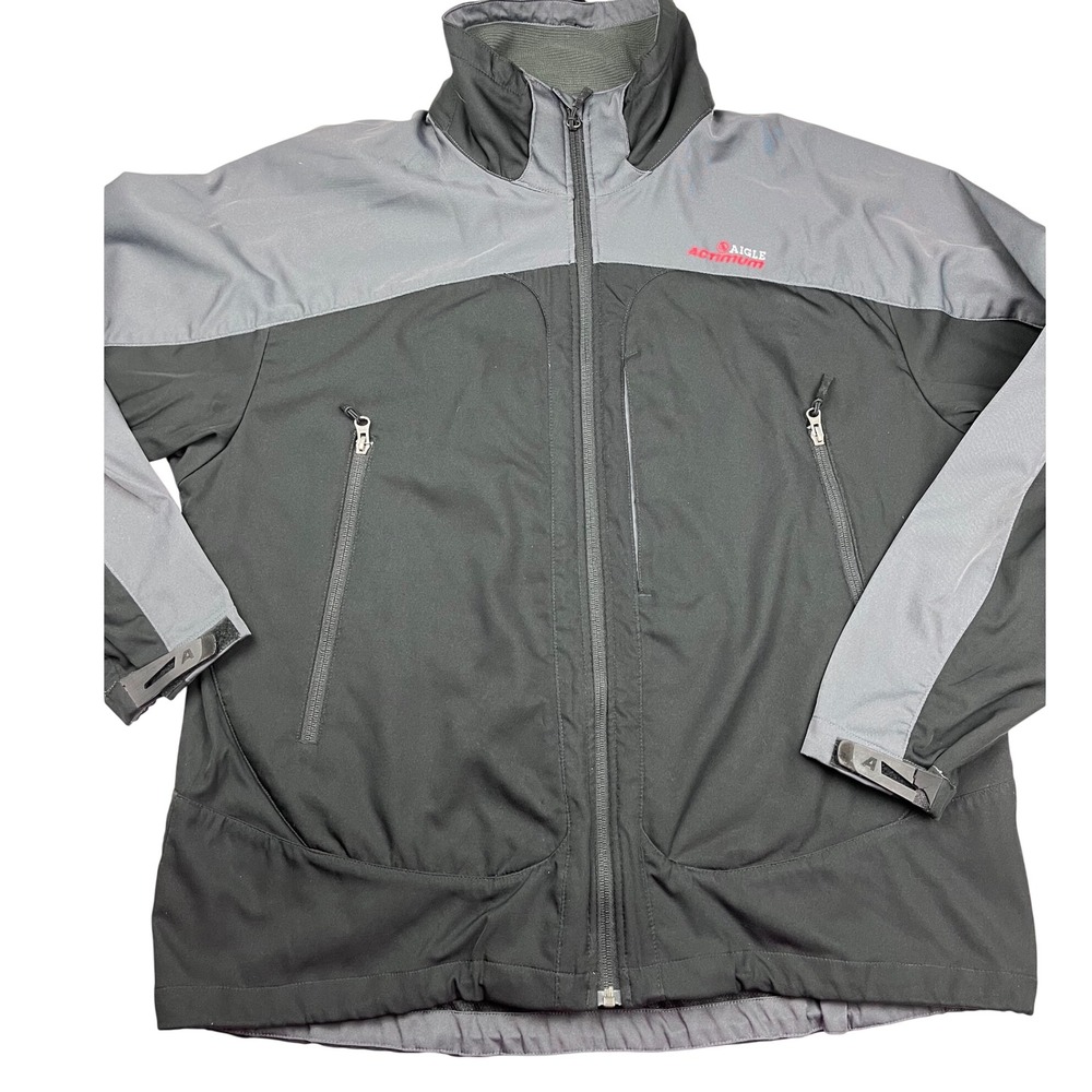 Aigle Actimum Mens Softshell Jacket Black Grey Outdoor Full Zip Size L